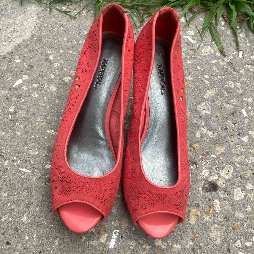 Coral Small Heels 👠 SZ 6.5 X-Appeal Brand